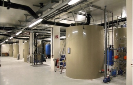 Envochem physico-chemical process water recycling plant installed at plastic processing company in Linz, Austria