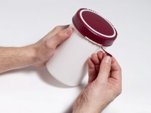 Packos have a tamper evident tear-off strip that needs to be removed prior to opening