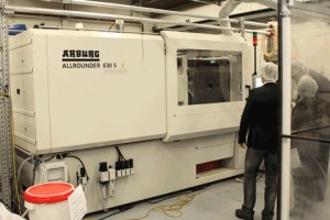 Business end of Arburg injection mould machine at CurTec