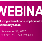 Bachem webinar on reducing solvent consumption with PEC Peptide Easy Clean