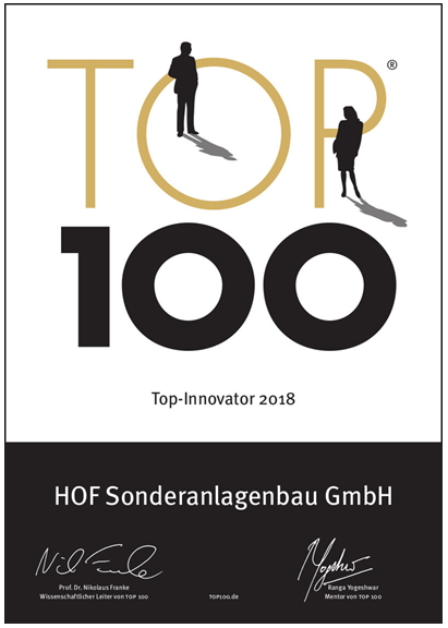 HOF reaches Germany’s innovation elite for third year running