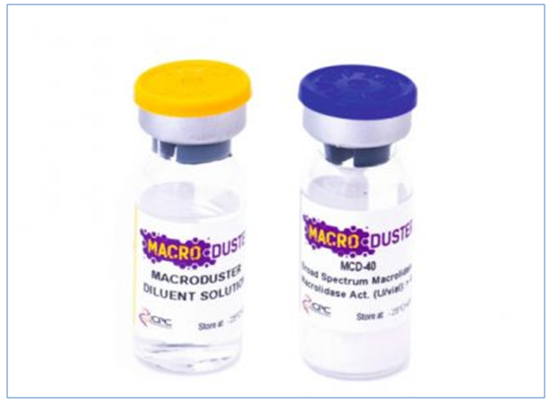 46969CPC Macroduster™ unique solution for inactivating macrolide antibiotics