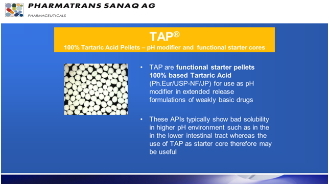 Pharmatrans TAP® – Tartaric Acid Pellets