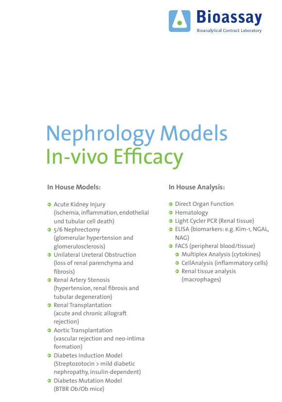 Nephrology Models – In-vivo Efficacy
