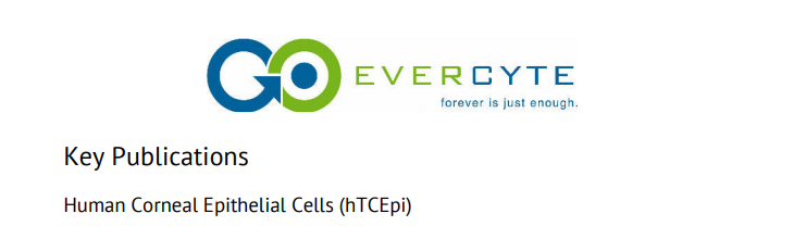 Key Publication – Human Corneal Epithelial Cells (hTCEpi)