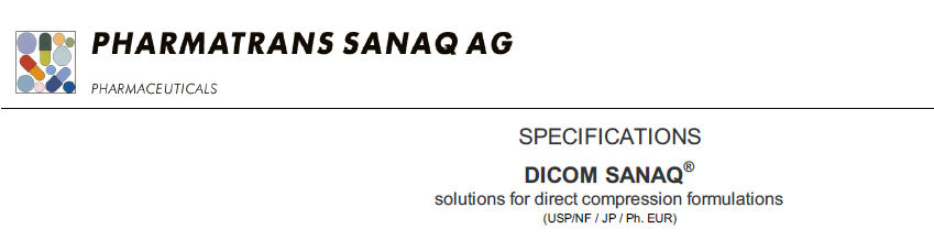 DICOM SANAQ® solutions for direct compression formulations