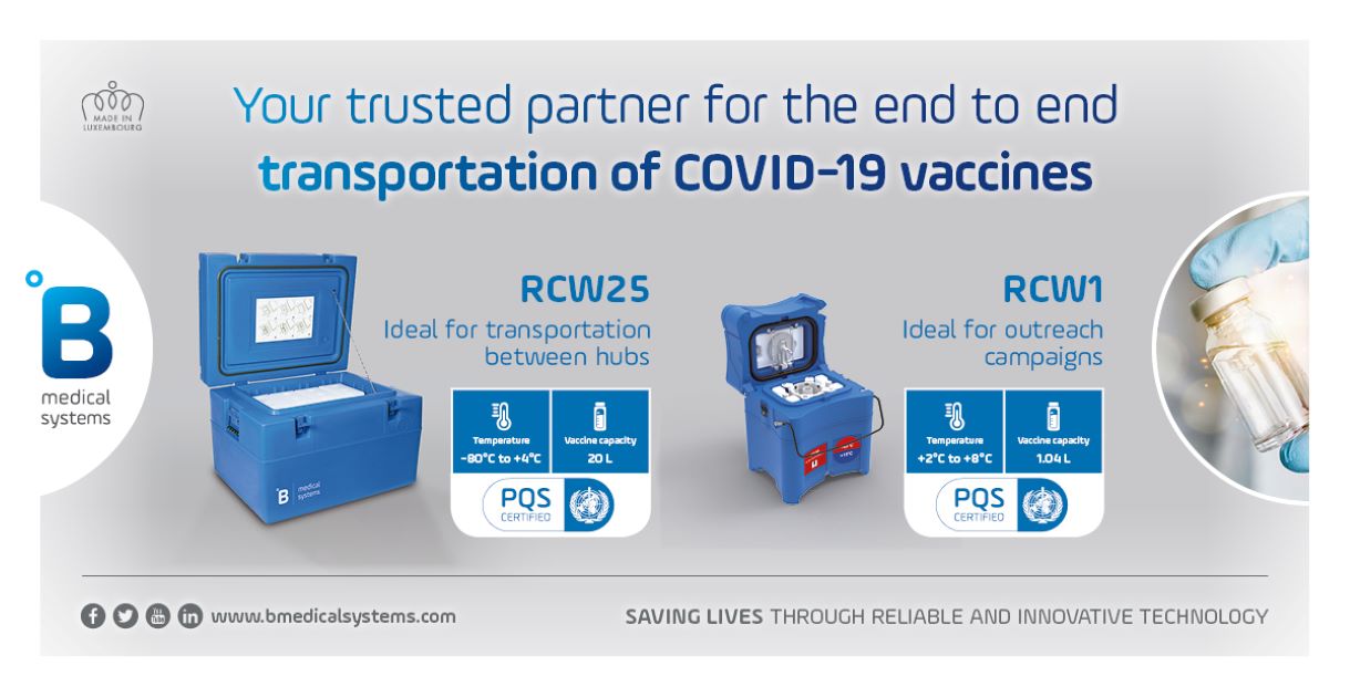B Medical Systems’ Transport Boxes for the safe transport of vaccines, medicines, blood and samples