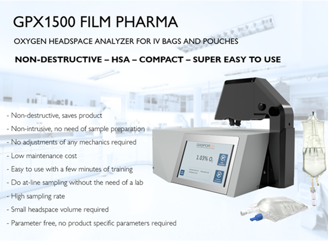 Gasporox GPX1500 Film Pharma tester: a new approach to headspace gas inspection