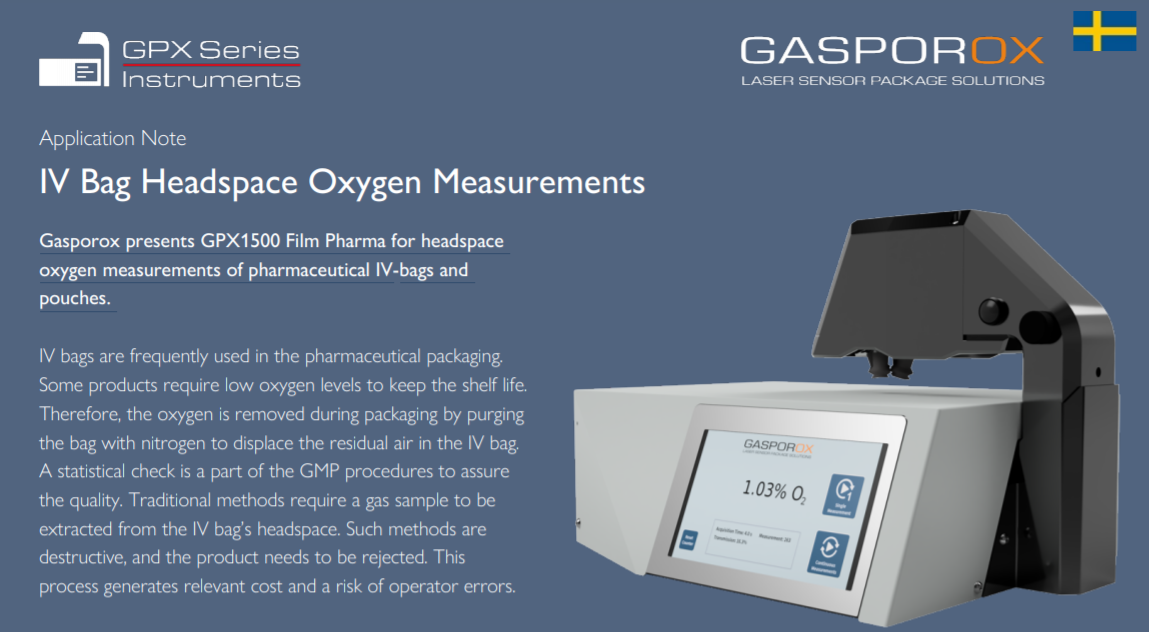 IV Bag Headspace Oxygen Measurements