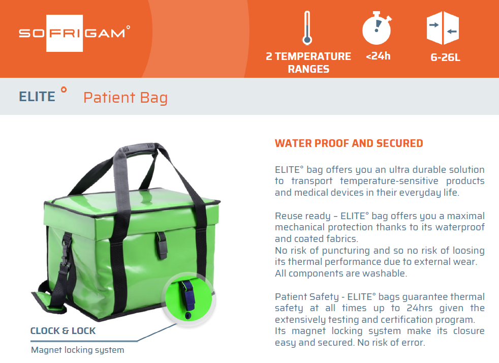 Carrying bag for blood components Model Transit