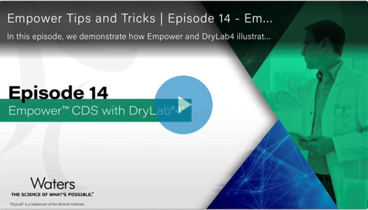 Waters Corporation latest video blog (VLOG) features MOLNÁR-INSTITUTE DryLab® 3D modeling in method lifecycle management
