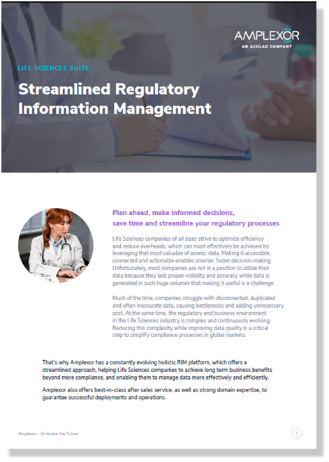 Amplexor: streamlined regulatory information management