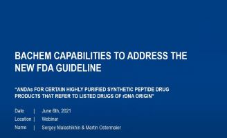 Bachem capabilities to address the new FDA guideline for synthetic peptides