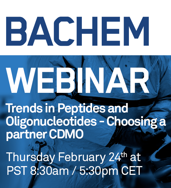 Bachem webinar on selecting the right peptide & oligonucleotide CDMO