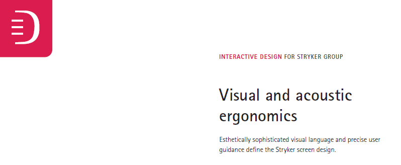 Interactive Design for Stryker Group – Visual and acoustic ergonomics