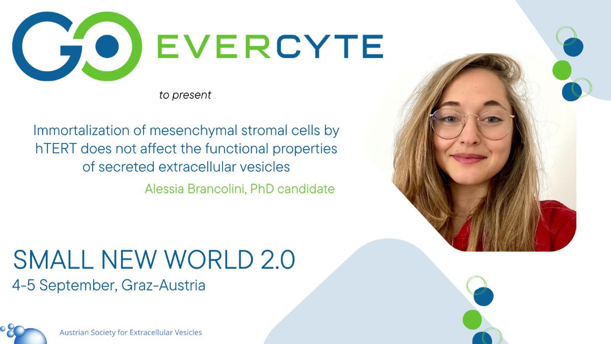 Evercyte promoting telomerized cell advantages at Small New World symposium
