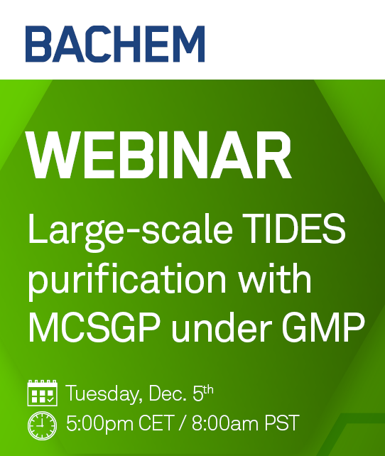 Bachem webinar discusses industry implications of large-scale MCSGP purification