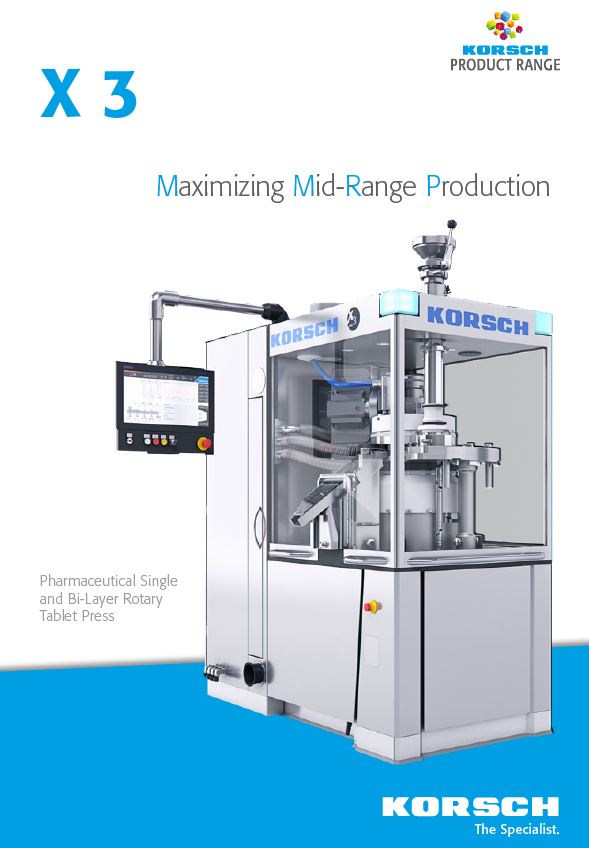 X 3 Maximizing Mid-Range Production – Pharmaceutical Single and Bi-Layer Rotary Tablet Press