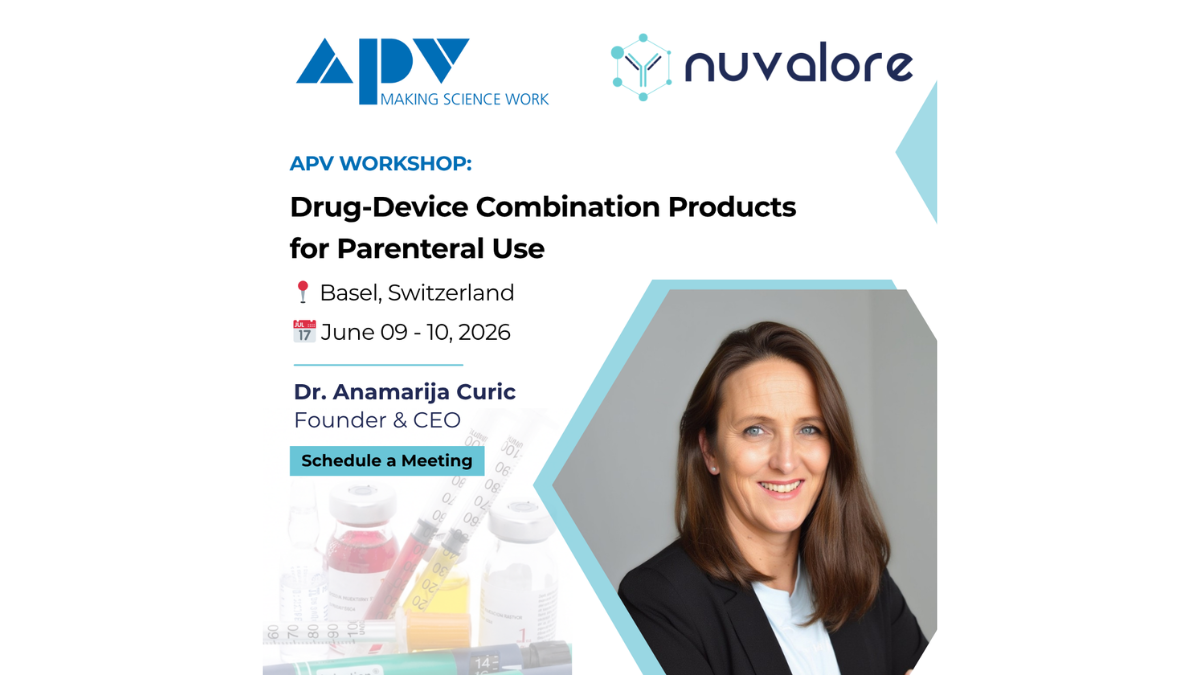nuvalore Joins APV 2026 Programme Committee for Drug-Device Combination Products Workshop
